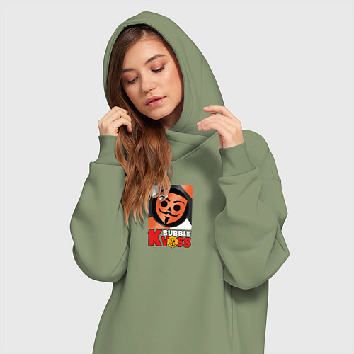 Женская толстовка-платье Бабл Квас Лого / Авокадо – фото 3