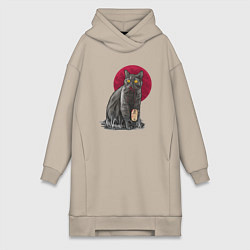 Женская толстовка-платье Кот программист и мышка