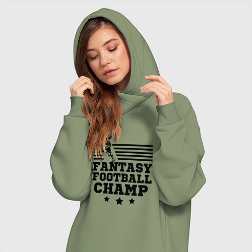 Женская толстовка-платье Fantasy Football Champ / Авокадо – фото 3