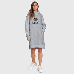 Женское худи-платье KING Парные Король, цвет: меланж — фото 2