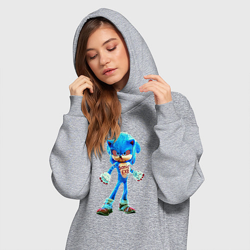 Женская толстовка-платье Соник EXE / Меланж – фото 3