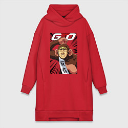 Женское худи-платье Onizuka gorilla, цвет: красный