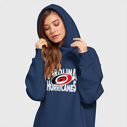 Женское худи-платье Каролина Харрикейнз, Carolina Hurricanes, цвет: тёмно-синий — фото 2