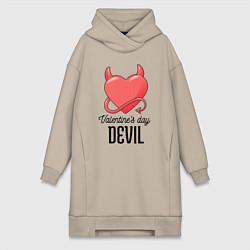 Женское худи-платье Valentines Day Devil, цвет: миндальный