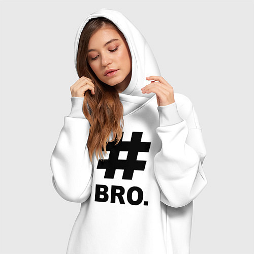 Женская толстовка-платье BRO - брат / Белый – фото 3