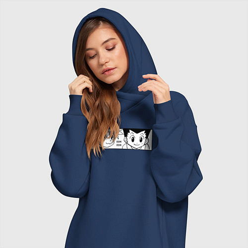 Женская толстовка-платье Киллуа Золдик и Гон / Тёмно-синий – фото 3