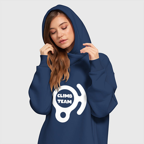 Женская толстовка-платье Спусковое устройство / Тёмно-синий – фото 3