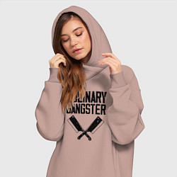 Женское худи-платье Кулинарный гангстер, цвет: пыльно-розовый — фото 2