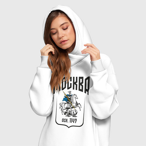 Женская толстовка-платье Москва всадник / Белый – фото 3