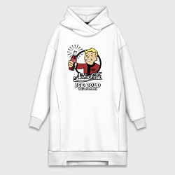 Женское худи-платье Fallout Nuka Cola Vault Boy Approved, цвет: белый