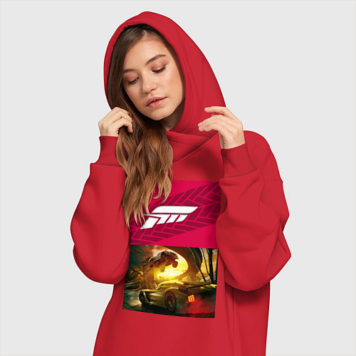 Женская толстовка-платье FORZA HORIZON 5 TOYOTA II / Красный – фото 3