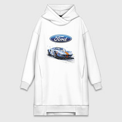 Женское худи-платье Ford Motorsport, цвет: белый
