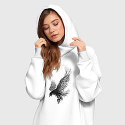 Женское худи-платье Пикирующий орёл Пуантель, цвет: белый — фото 2