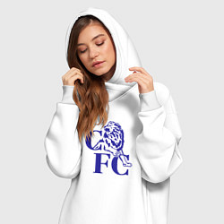 Женское худи-платье Chelsea Челси Ретро логотип, цвет: белый — фото 2