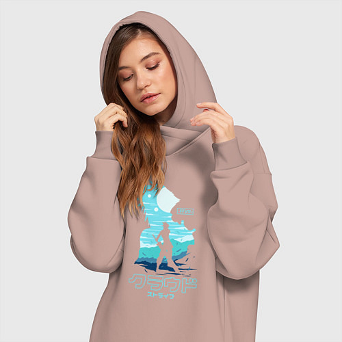 Женская толстовка-платье Клауд Страйф / Пыльно-розовый – фото 3