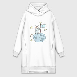Женская толстовка-платье Мышь-космонавт