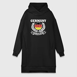 Женское худи-платье Футбол Германия, цвет: черный
