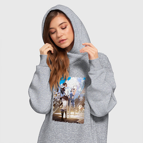 Женская толстовка-платье Герои Ла2 на борту / Меланж – фото 3