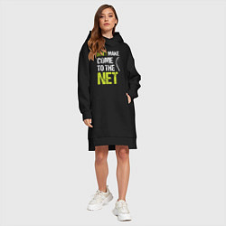 Женское худи-платье Dont make come to the net теннисная шутка, цвет: черный — фото 2