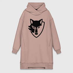 Женское худи-платье Wolf Emblem, цвет: пыльно-розовый