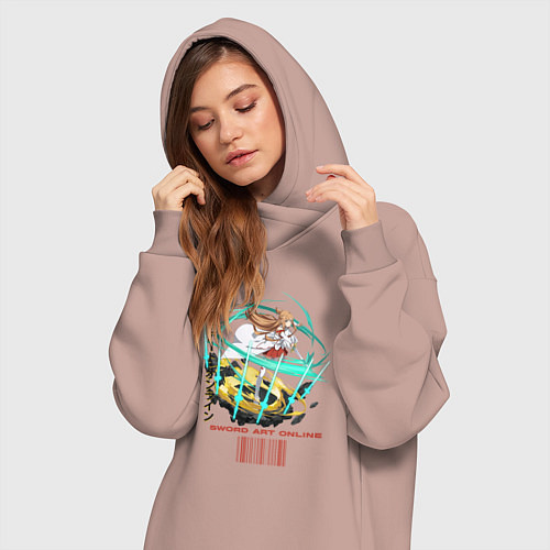 Женская толстовка-платье Асуна в деле / Пыльно-розовый – фото 3