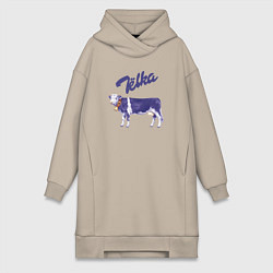 Женское худи-платье Milka Тёлка, цвет: миндальный