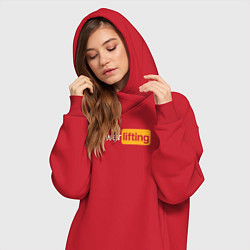 Женское худи-платье Powerlifting антибренд, цвет: красный — фото 2