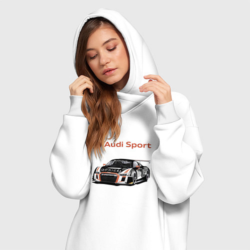 Женская толстовка-платье Audi Motorsport Racing team / Белый – фото 3