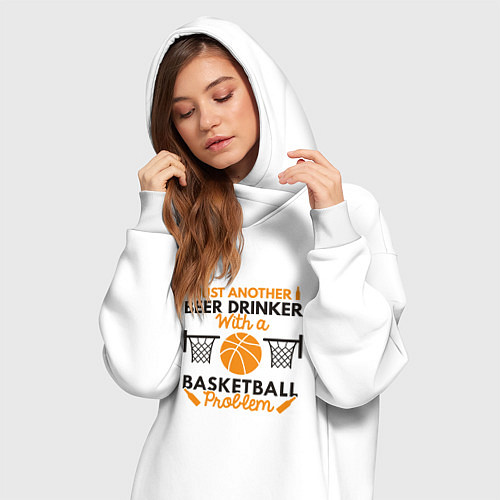 Женская толстовка-платье Basketball & Beer / Белый – фото 3