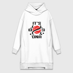 Женское худи-платье ДНК - Баскетбол, цвет: белый