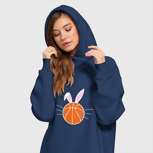 Женская толстовка-платье Basketball Bunny / Тёмно-синий – фото 3