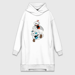 Женская толстовка-платье Чашки Cuphead
