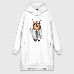 Женская толстовка-платье Врач сова