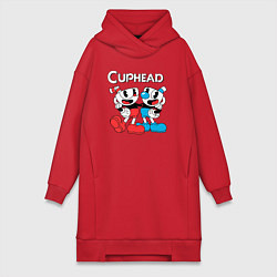 Женская толстовка-платье Cuphead Чашечки