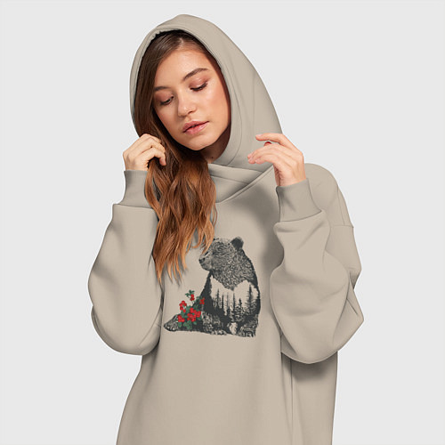 Женская толстовка-платье Символ России / Миндальный – фото 3