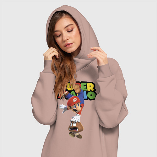 Женская толстовка-платье Mario and Goomba Super Mario / Пыльно-розовый – фото 3