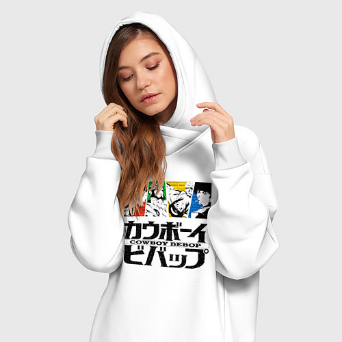 Женская толстовка-платье Ковбойский Бибоп Cowboy Bebop / Белый – фото 3