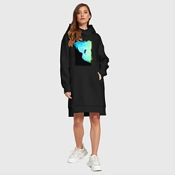Женское худи-платье Дроп, цвет: черный — фото 2