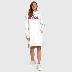 Женское худи-платье HODL Shiba, цвет: белый — фото 2