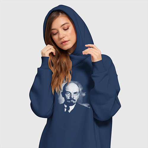 Женская толстовка-платье Владимир Ленин / Тёмно-синий – фото 3