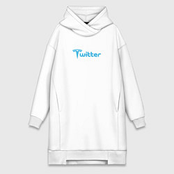 Женское худи-платье Твиттер и Тесла Илон Маск купил Твиттер, цвет: белый