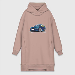 Женское худи-платье BMW Blue, цвет: пыльно-розовый
