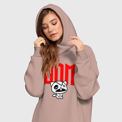 Женское худи-платье JDM Kitten-Zombie Japan, цвет: пыльно-розовый — фото 2
