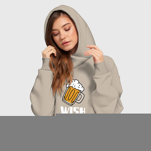 Женская толстовка-платье Wish you were beer / Миндальный – фото 3