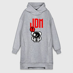 Женское худи-платье JDM Panda Japan Bear, цвет: меланж