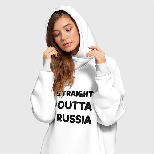 Женская толстовка-платье Из России / Белый – фото 3