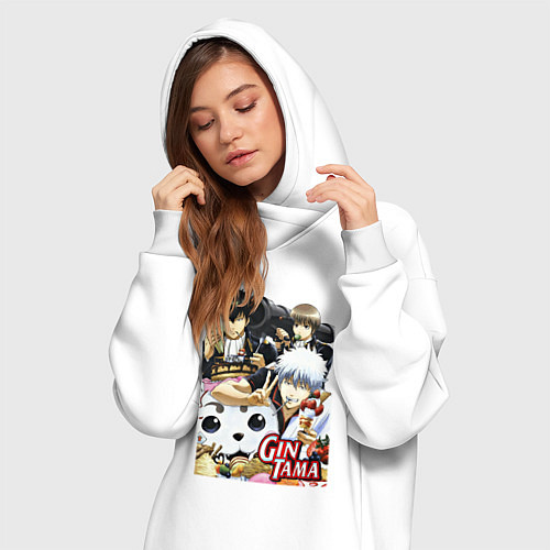 Женская толстовка-платье Gintoki ice cream / Белый – фото 3
