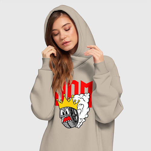 Женская толстовка-платье JDM Wheel King / Миндальный – фото 3