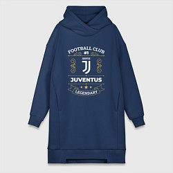 Женское худи-платье Juventus FC 1, цвет: тёмно-синий