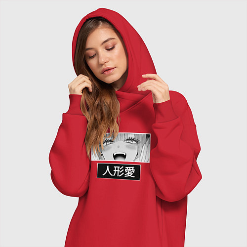 Женская толстовка-платье Фарфоровая кукла взгляд Marin Kitagawa / Красный – фото 3